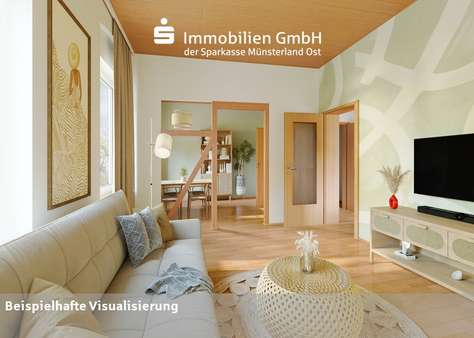 Wohn- und Essbereich im Obergeschoss - Zweifamilienhaus in 59227 Ahlen mit 111m² kaufen