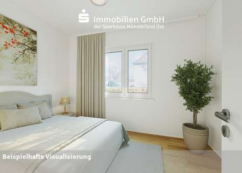 Schlafzimmer im Erdgeschoss Schlafzimmer im Erdgeschoss - Zweifamilienhaus in 59302 Oelde mit 152m² kaufen