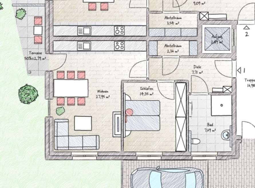 WE 1 Grundriss - Erdgeschosswohnung in 59387 Ascheberg mit 62m² kaufen