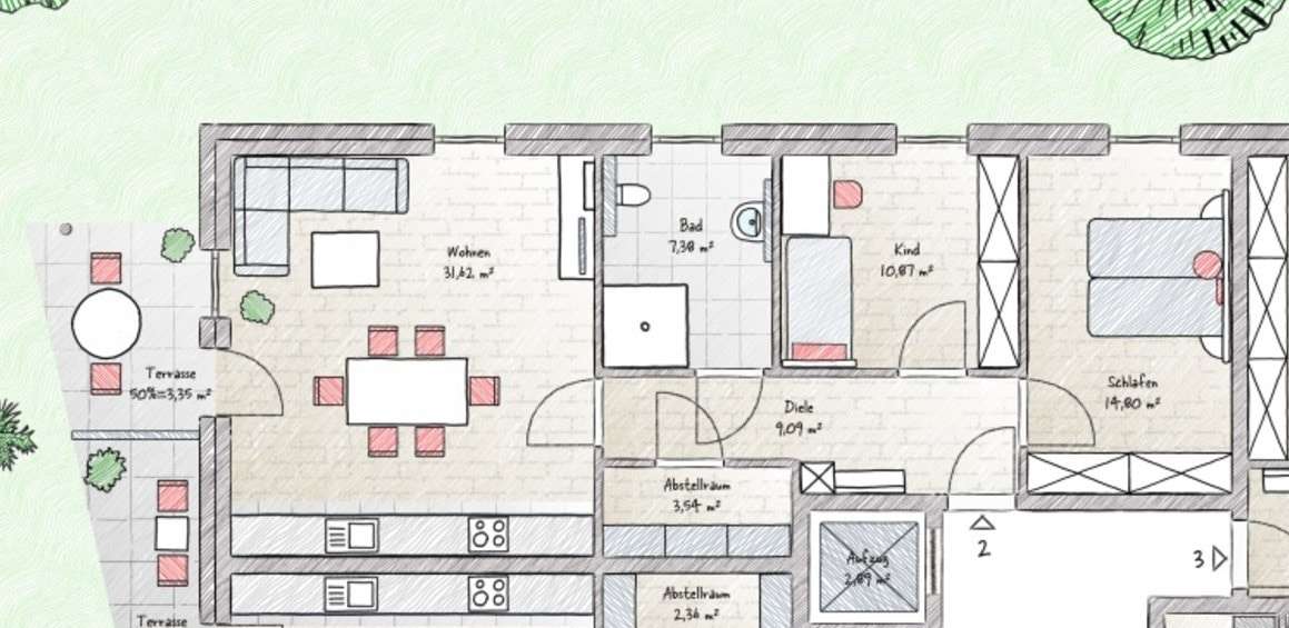 WE 2 Grundriss - Erdgeschosswohnung in 59387 Ascheberg mit 80m² kaufen