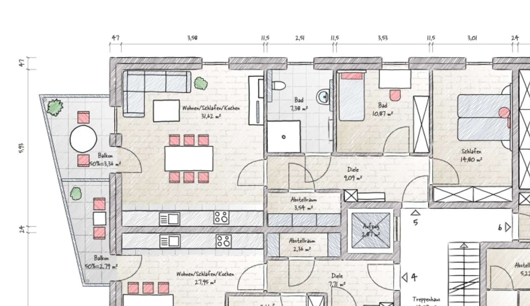 WE 5 Grundriss - Etagenwohnung in 59387 Ascheberg mit 80m² kaufen