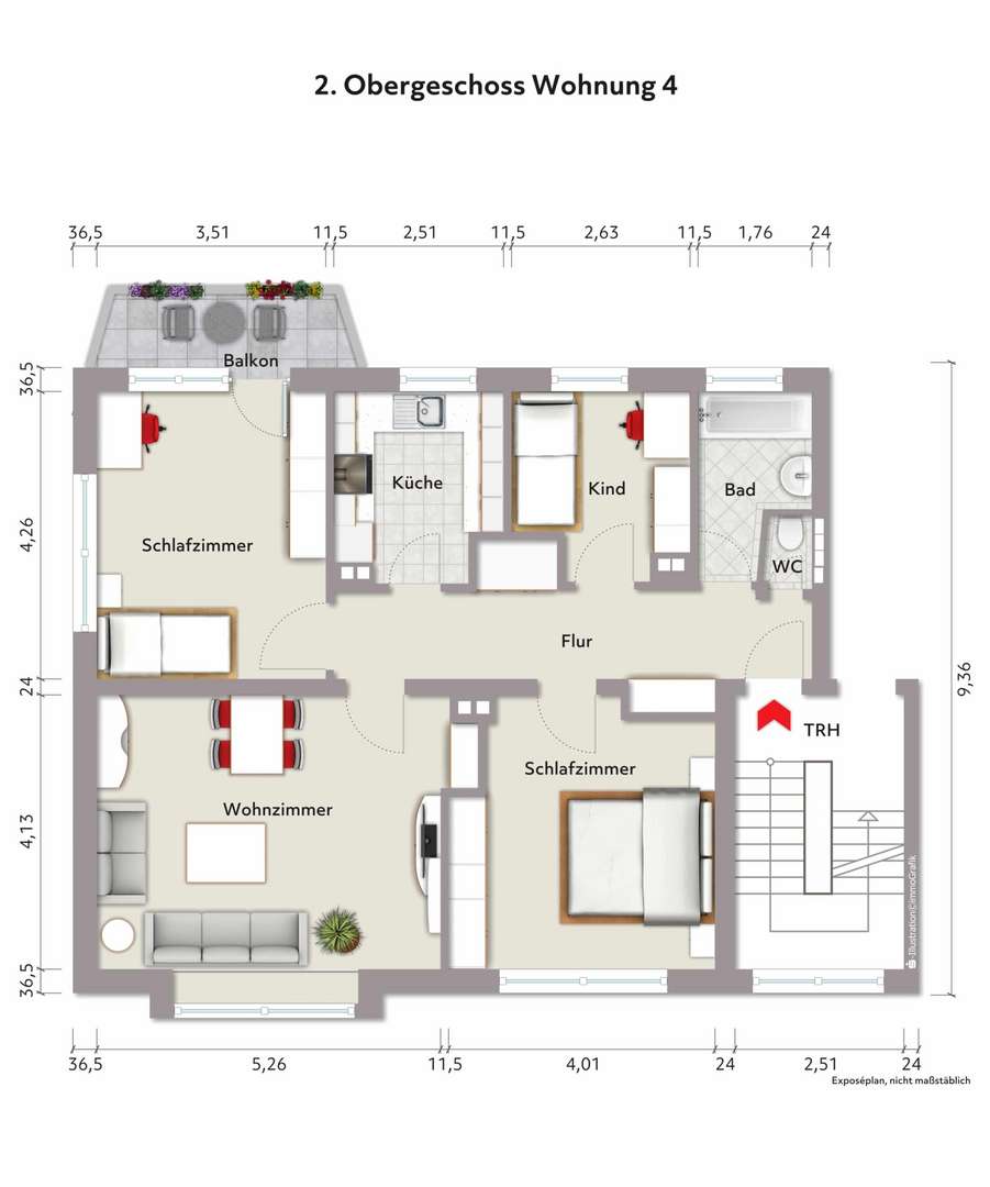 Grundriss der Wohnung Grundriss der Wohnung - Etagenwohnung in 45721 Haltern am See mit 83m² kaufen