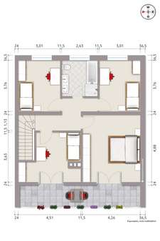 Grundriss Obergeschoss - Reihenendhaus in 46414 Rhede mit 144m² günstig kaufen