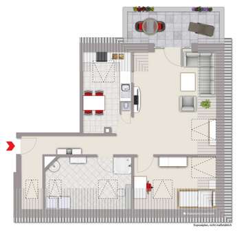 Exposéplan - Dachgeschosswohnung in 46414 Rhede mit 55m² als Kapitalanlage kaufen