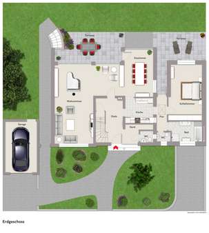 Grafische Darstellung Erdgeschoss - Zweifamilienhaus in 46397 Bocholt mit 223m² kaufen