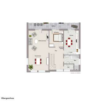 Grafische Darstellung Obergeschoss - Zweifamilienhaus in 46397 Bocholt mit 223m² kaufen