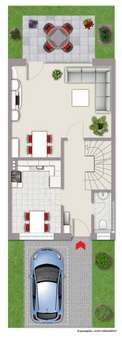 Exposé-Plan Erdgeschoss - Reihenmittelhaus in 46397 Bocholt mit 97m² kaufen