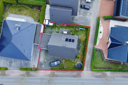 Aufsicht Grundstück umrandet - Einfamilienhaus in 49479 Ibbenbüren mit 100m² kaufen