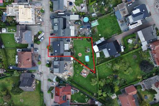 Aufsicht Umgebung umrandet Aufsicht Umgebung umrandet - Einfamilienhaus in 48607 Ochtrup mit 107m² kaufen