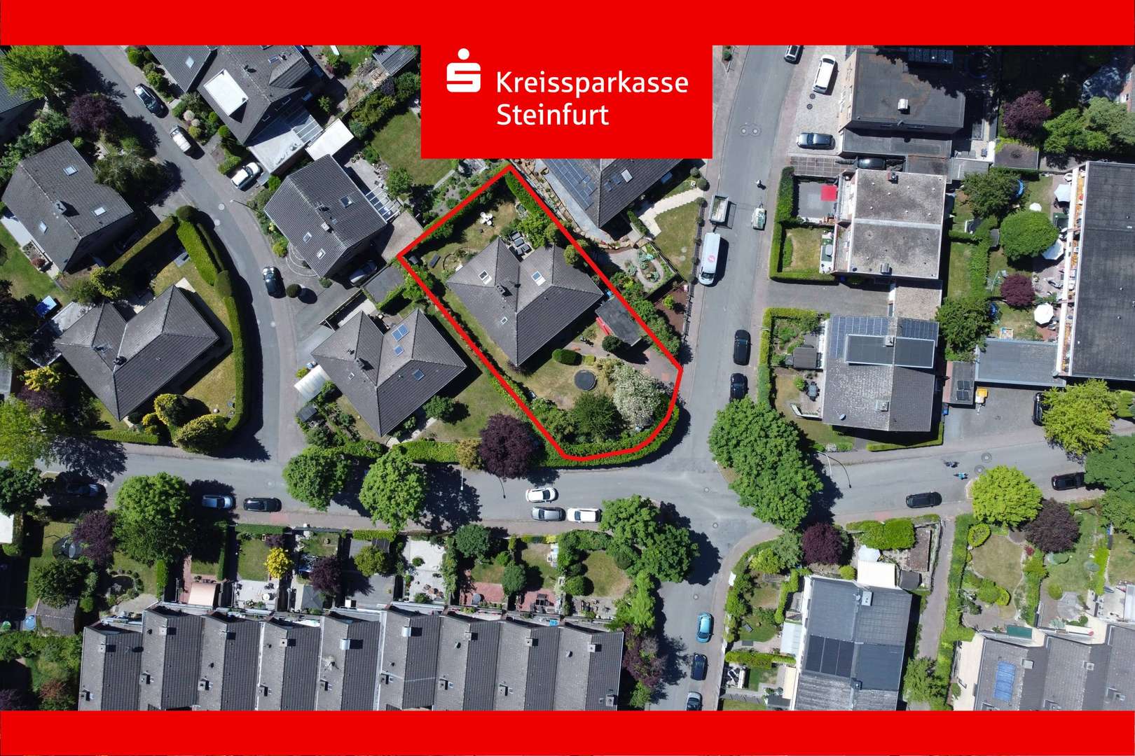 Aufsicht Umgebung  umrandet - Einfamilienhaus in 48341 Altenberge mit 126m² kaufen