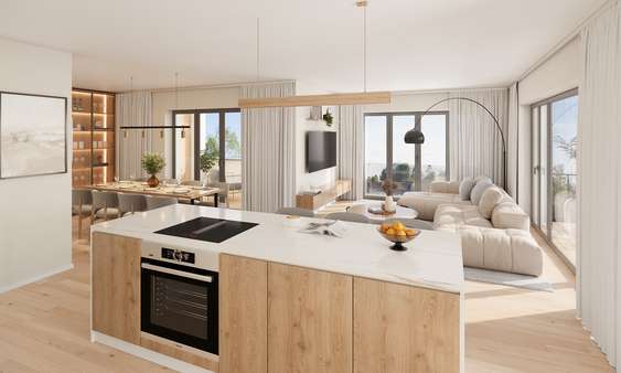 Visualisierung Whg. 6 Wohnen-Essen-Kochen - Mehrfamilienhaus in 49477 Ibbenbüren mit 663m² kaufen