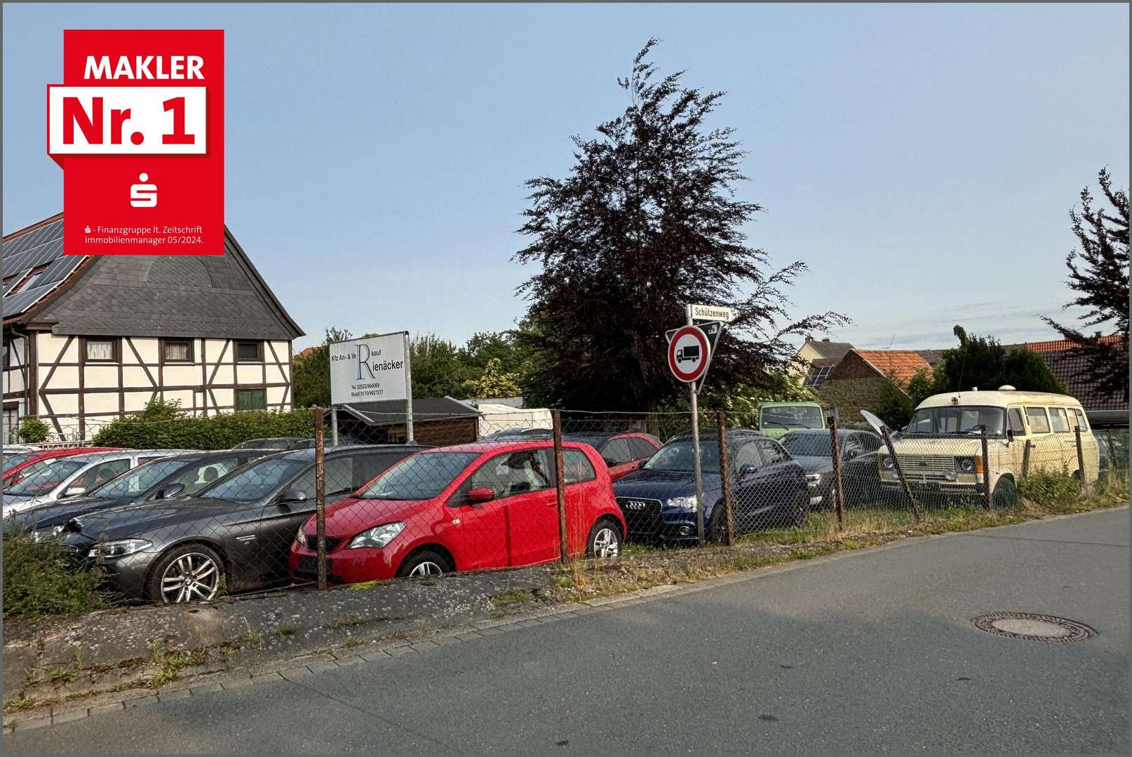 Blick von der Straße auf das Grundstück Blick von der Straße auf das Grundstück - Grundstück in 59457 Werl mit 997m² kaufen