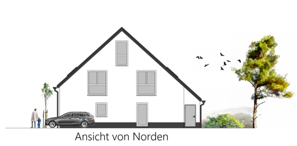 Ansicht von Norden - Doppelhaushälfte in 59457 Werl mit 119m² kaufen
