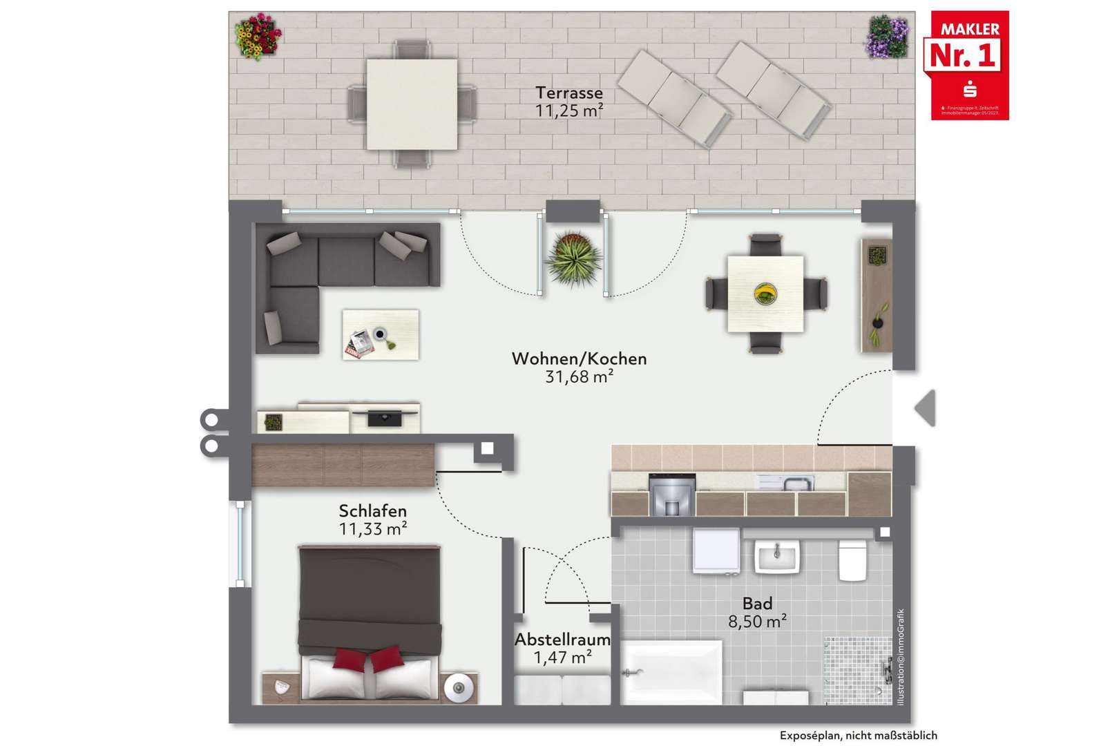 2957123_1_Wohnungsgrundriss Exposé - Etagenwohnung in 59955 Winterberg mit 66m² kaufen