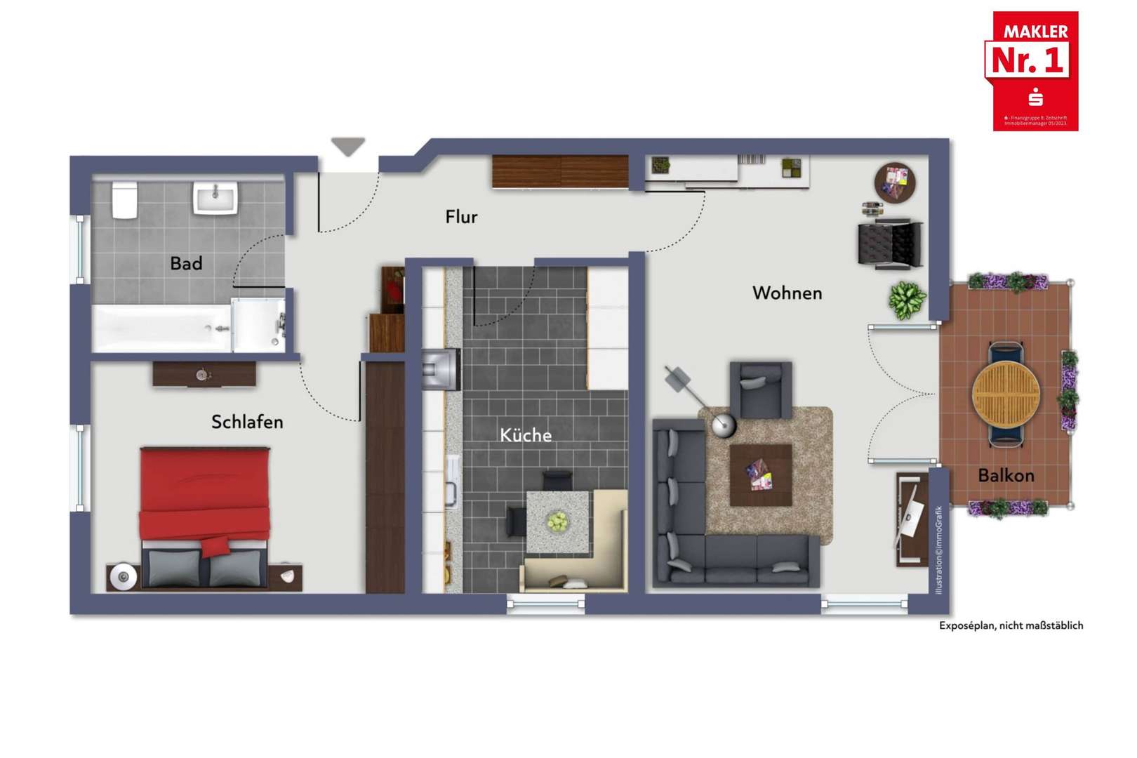 3028114 Grundriss fio 3028114 Grundriss fio - Etagenwohnung in 59909 Bestwig mit 75m² kaufen