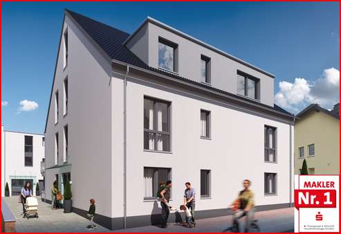 Visualisierung Vorderansicht - Haus 1 - Erdgeschosswohnung in 46236 Bottrop mit 54m² kaufen