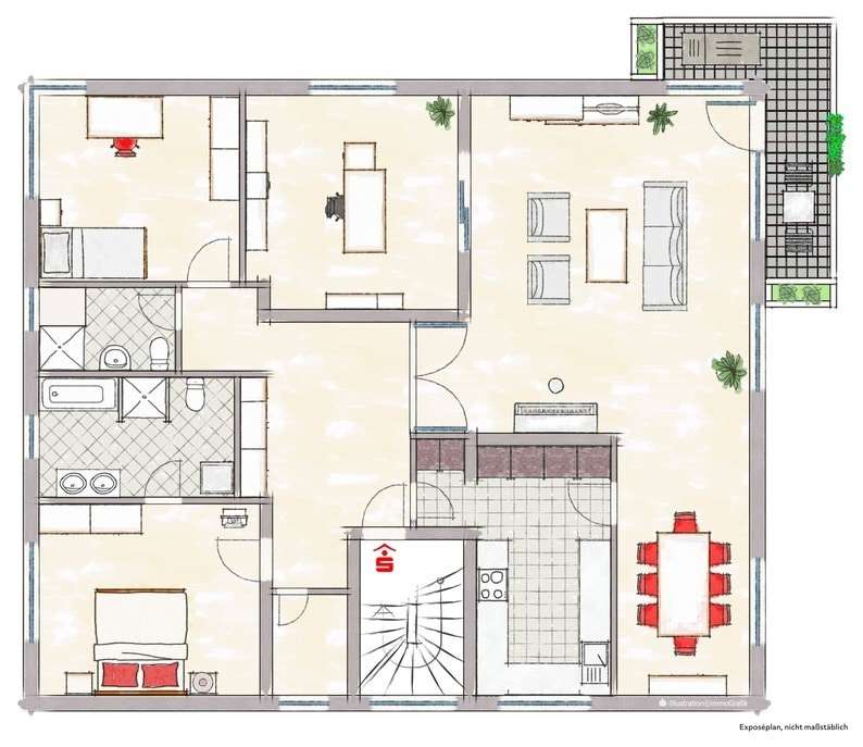 Der großzügige Grundriss - Etagenwohnung in 45768 Marl mit 148m² kaufen