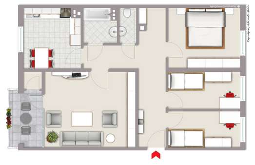 Grundriss NEU Grundriss NEU - Etagenwohnung in 45770 Marl mit 89m² kaufen