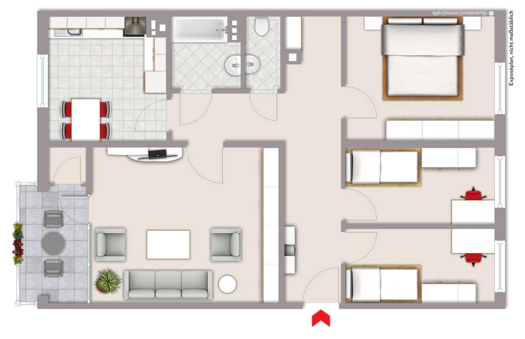Grundriss NEU Grundriss NEU - Etagenwohnung in 45770 Marl mit 89m² kaufen