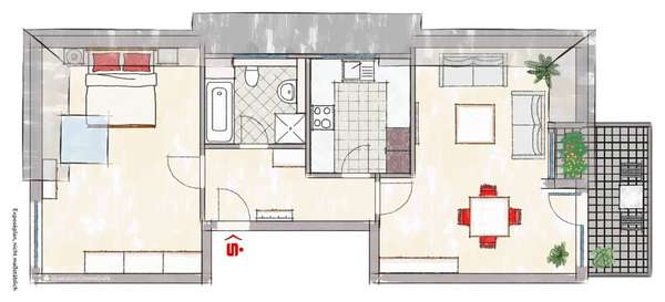 Grundriss - Dachgeschosswohnung in 45663 Recklinghausen mit 57m² kaufen