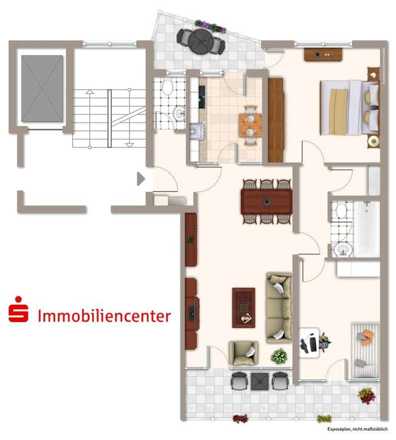 Grundriss - Etagenwohnung in 45699 Herten mit 85m² kaufen