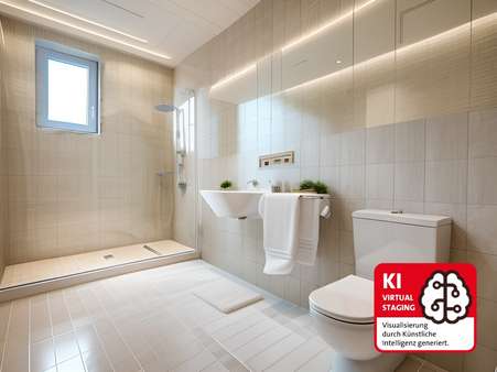 Gestaltungsbeispiel Badezimmer KI generiert - Etagenwohnung in 58644 Iserlohn mit 98m² kaufen