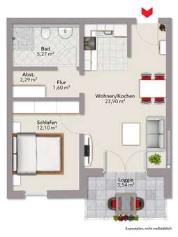 Grundriss Wohnung 4 - Etagenwohnung in 35708 Haiger mit 48m² günstig kaufen