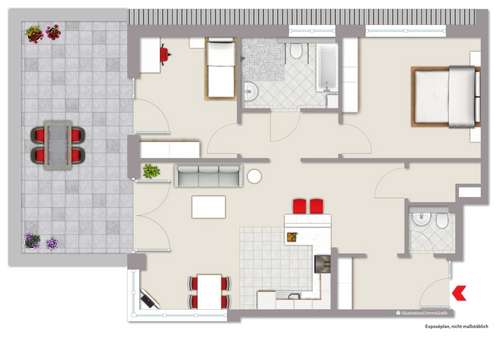 Wohnungsgrundriss Wohnung Nr. 14 - Penthouse-Wohnung in 57290 Neunkirchen mit 105m² kaufen