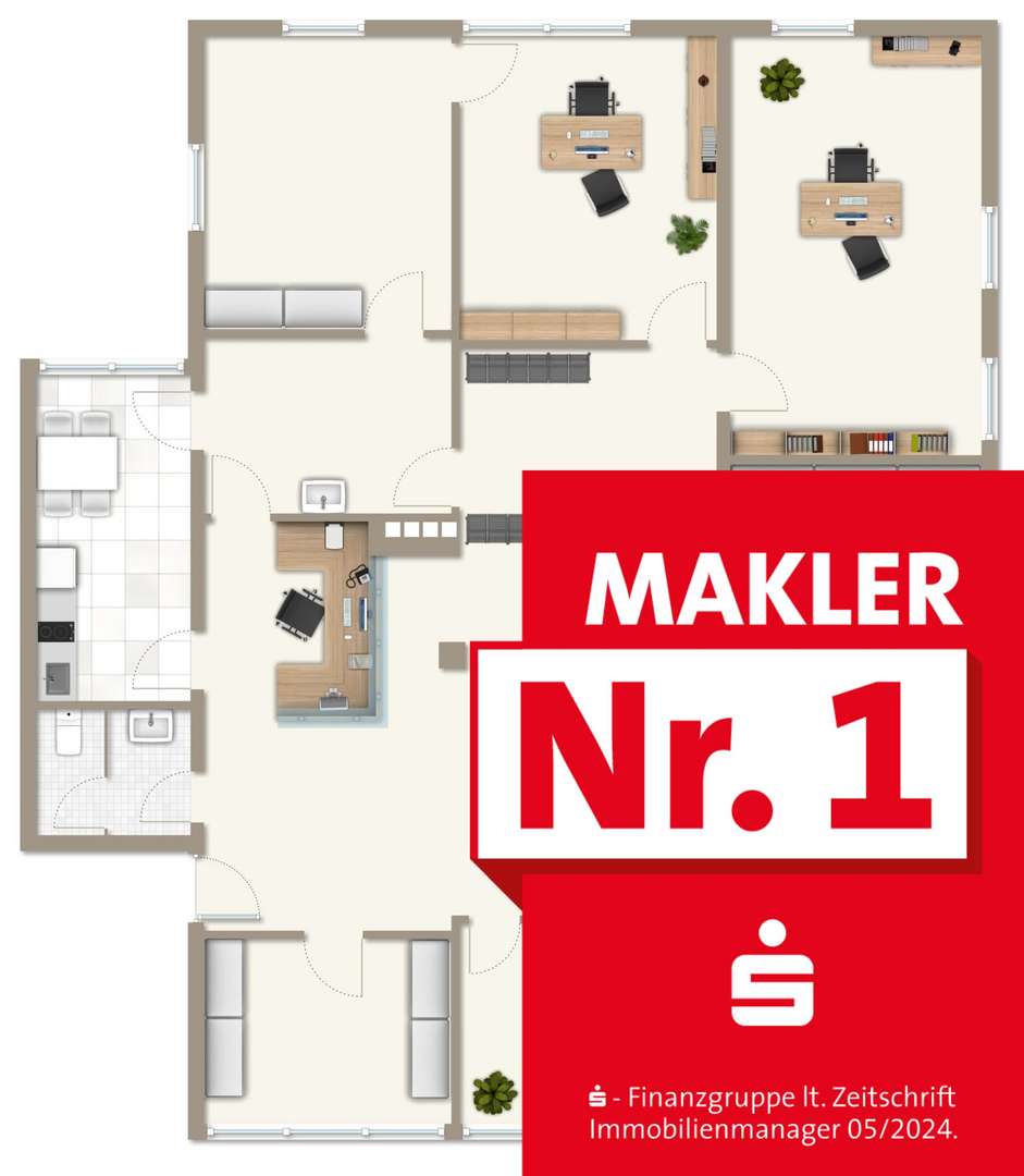 Grundriss Erdgeschoss - Büro in 57319 Bad Berleburg mit 223m² kaufen