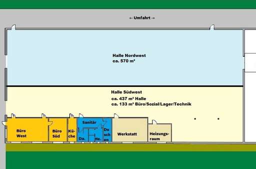 Grundriss - Industriehalle in 32760 Detmold / Spork-Eichholz mit 570m² mieten