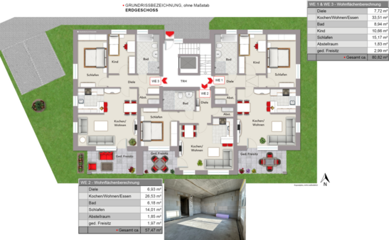 Grundriss Erdgeschoss - Mehrfamilienhaus in 33758 Schloß Holte-Stukenbrock mit 613m² kaufen