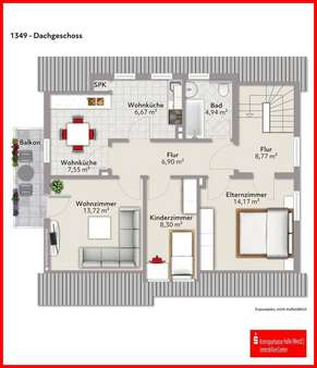 Grundriss DG - Zweifamilienhaus in 33790 Halle mit 130m² günstig kaufen