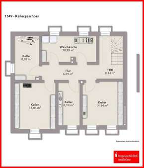 Grundriss Keller - Zweifamilienhaus in 33790 Halle mit 130m² günstig kaufen