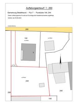 Aufteilungsplan - Grundstück in 32051 Herford mit 617m² kaufen