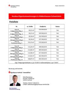 Preisliste - Etagenwohnung in 32120 Hiddenhausen mit 112m² kaufen
