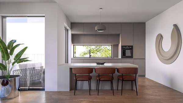 Visualisierung Küche - Etagenwohnung in 65843 Sulzbach mit 107m² kaufen