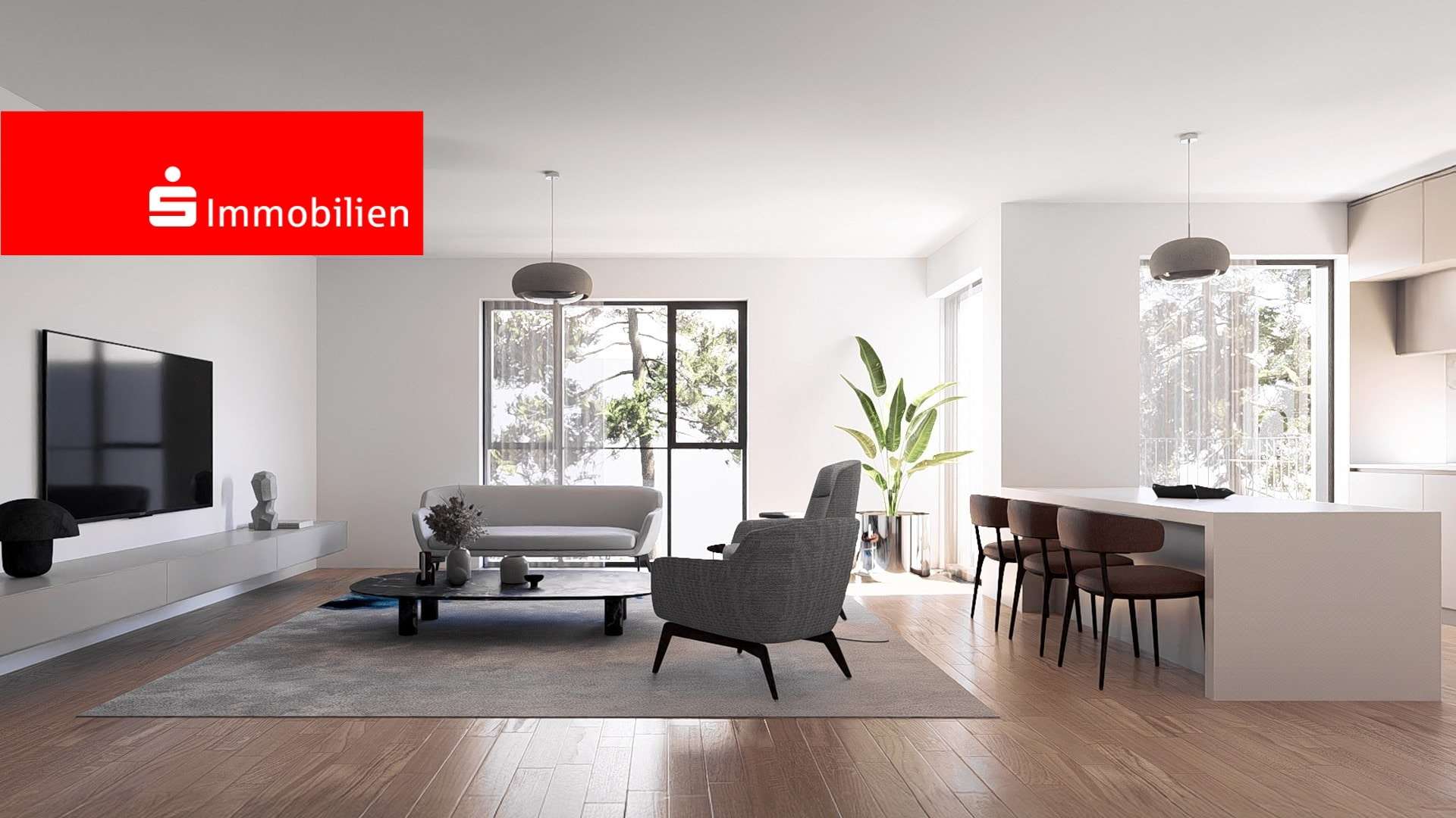 Visualisierung Wohn- und Esszimmer - Etagenwohnung in 65843 Sulzbach mit 107m² kaufen