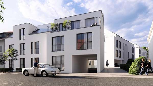 Visualisierung Vorderansicht - Erdgeschosswohnung in 65843 Sulzbach mit 74m² kaufen