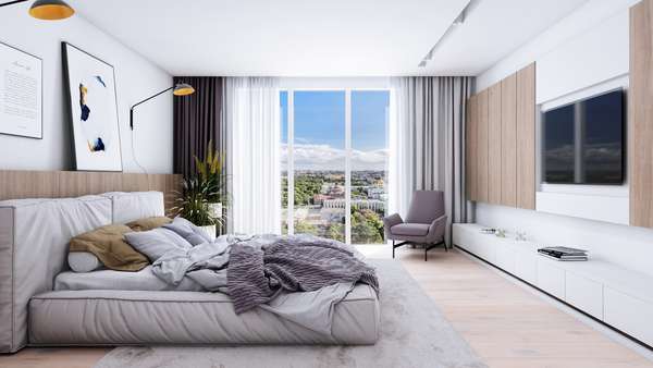 Beispiel Schlafzimmer - Etagenwohnung in 64287 Darmstadt mit 81m² kaufen