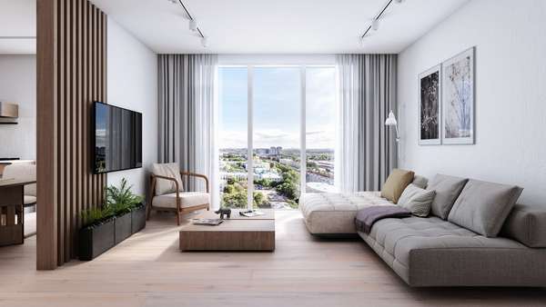 Wohnzimmer - Erdgeschosswohnung in 64287 Darmstadt mit 75m² kaufen