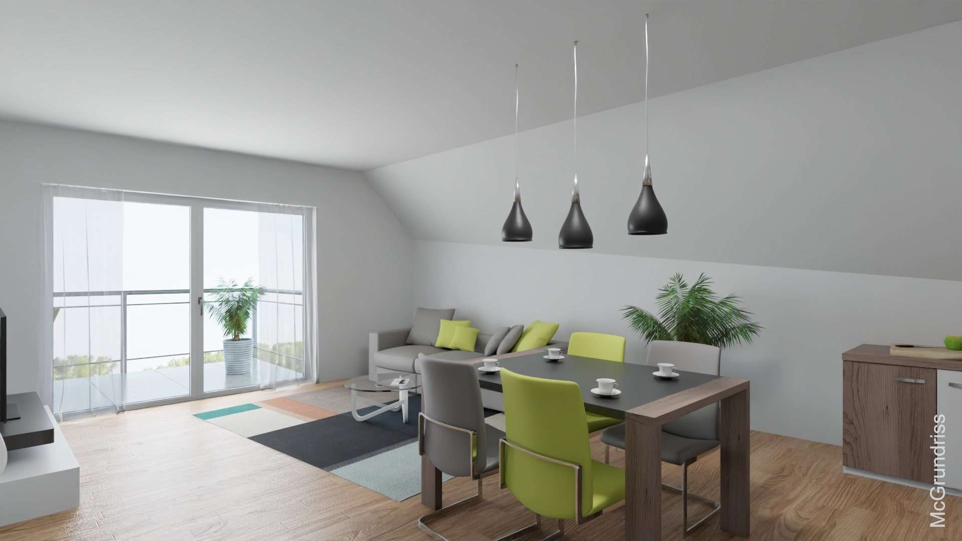 Wohn-Ess-Bereich Wohn-Ess-Bereich - Dachgeschosswohnung in 65428 Rüsselsheim mit 84m² kaufen