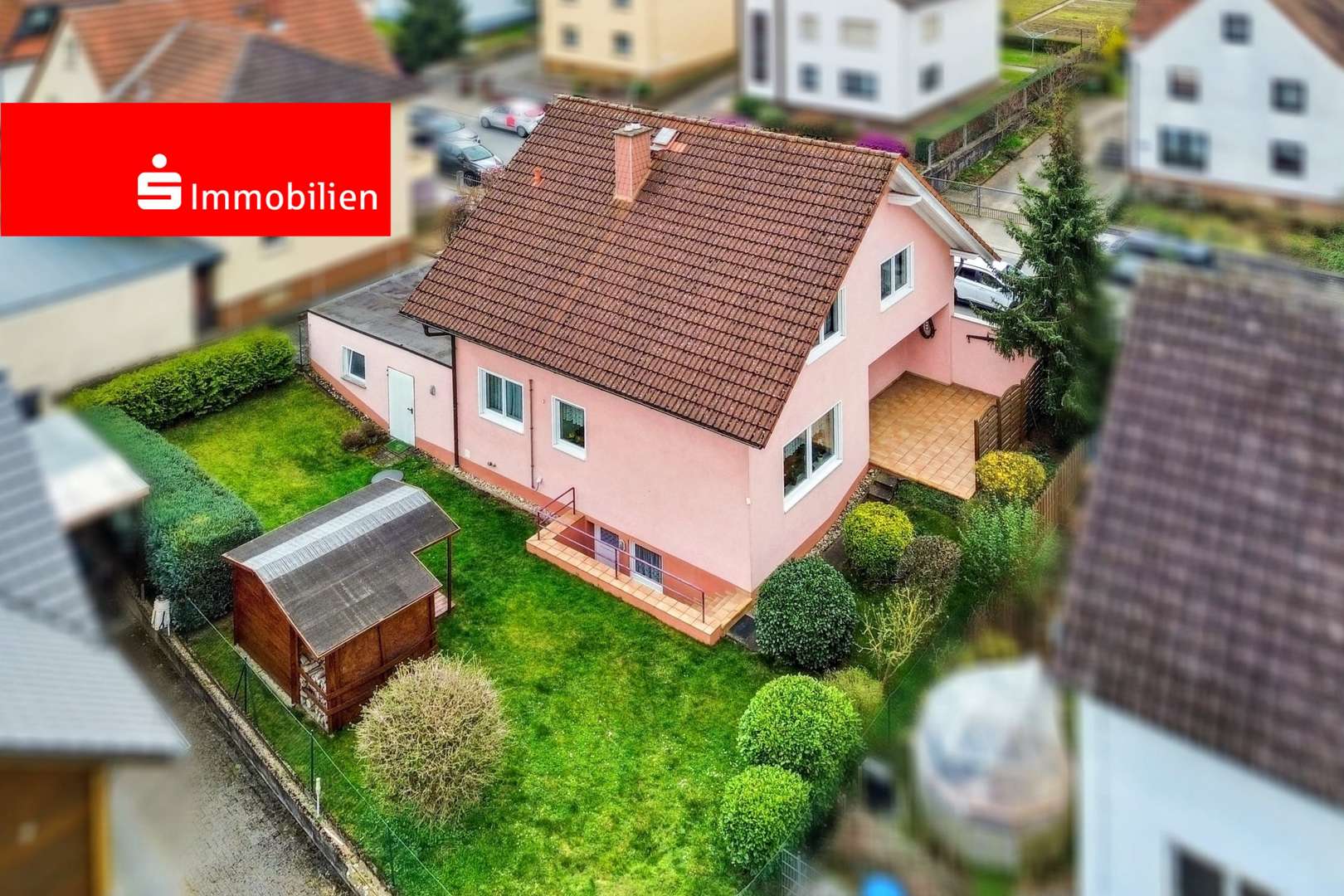 Gartenansicht (Luftbild) Gartenansicht (Luftbild) - Einfamilienhaus in 64823 Groß-Umstadt mit 130m² kaufen