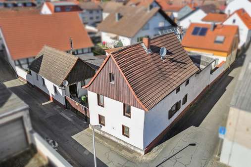 Straßenansicht (Luftbild) - Zweifamilienhaus in 64839 Münster mit 164m² kaufen