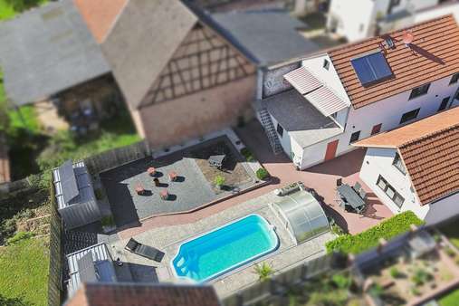 Gartenansicht (Luftbild) Gartenansicht (Luftbild) - Zweifamilienhaus in 64823 Groß-Umstadt mit 242m² kaufen