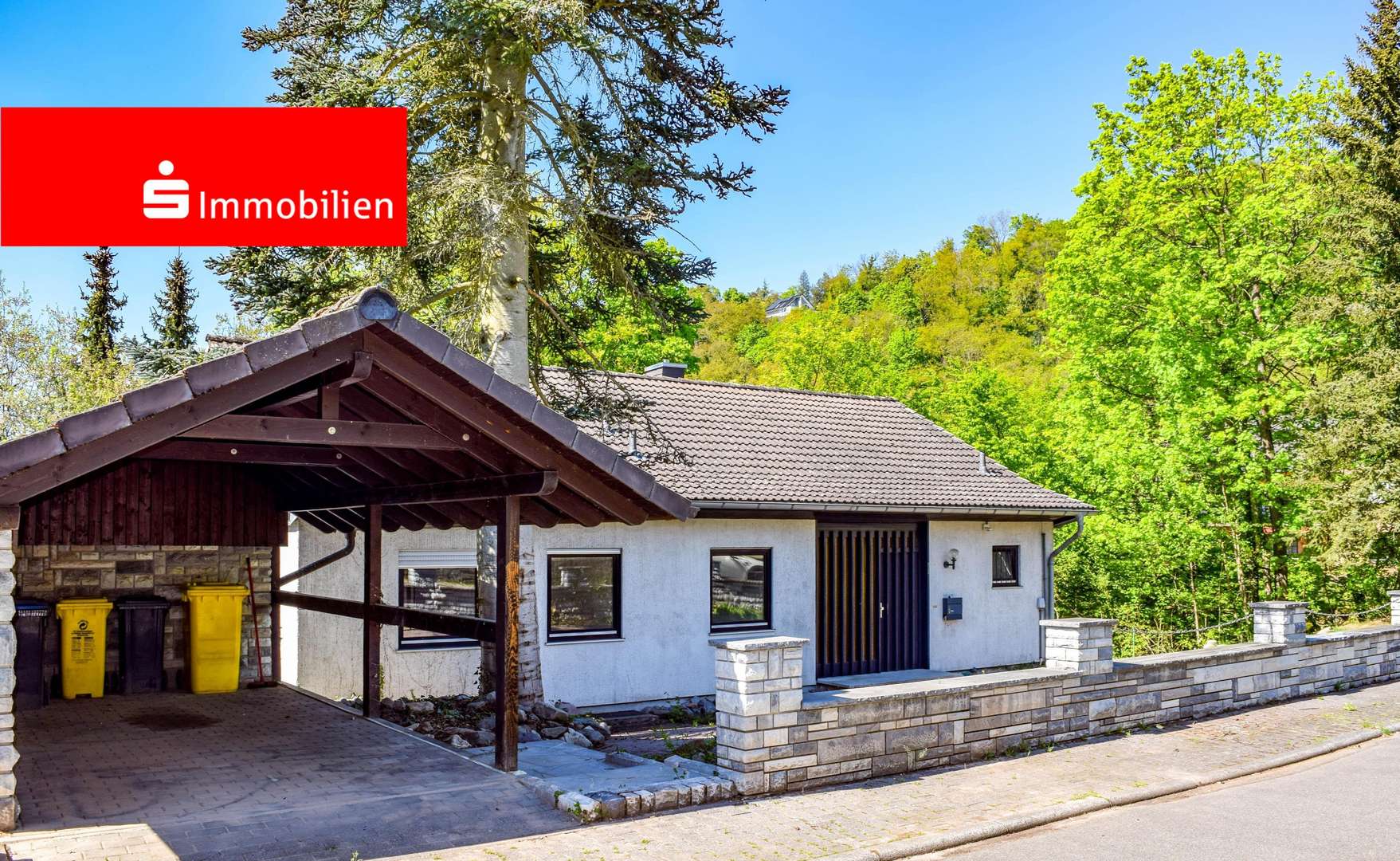 Frontansicht mit Carport - Einfamilienhaus in 65558 Balduinstein mit 110m² kaufen