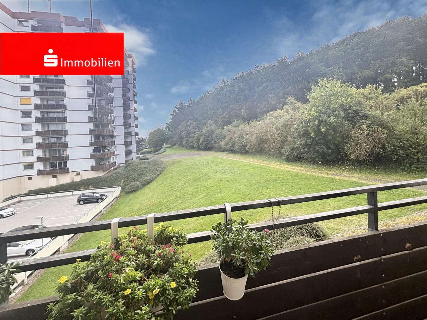 Aussicht aus dem Balkon Aussicht aus dem Balkon - Etagenwohnung in 35418 Buseck mit 63m² kaufen