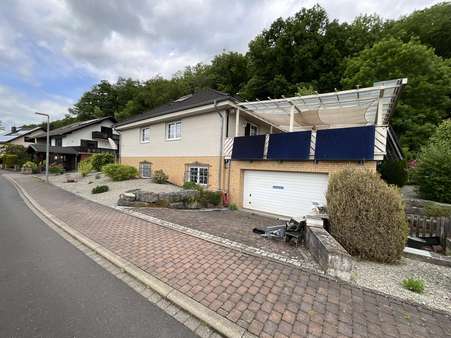 Vorderansicht mit Garagenzufahrt Vorderansicht mit Garagenzufahrt - Einfamilienhaus in 37276 Meinhard mit 328m² kaufen