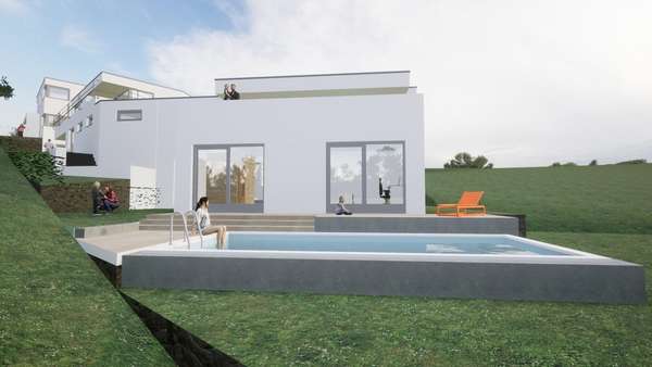 Außenansicht Pool optional Sonderausstattung Außenansicht Pool optional Sonderausstattung - Einfamilienhaus in 34537 Bad Wildungen mit 222m² kaufen