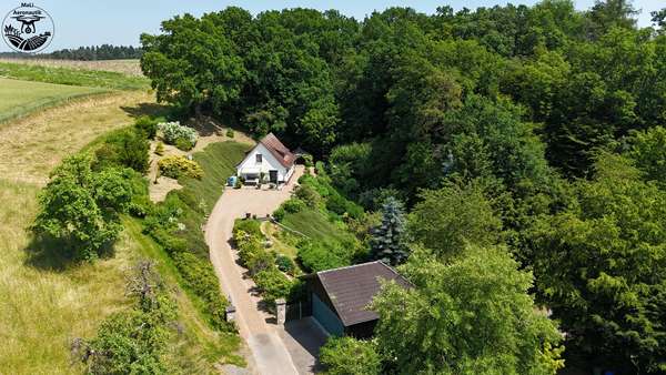 Einfahrt, Garten und Wald Einfahrt, Garten und Wald - Einfamilienhaus in 35119 Rosenthal mit 120m² kaufen