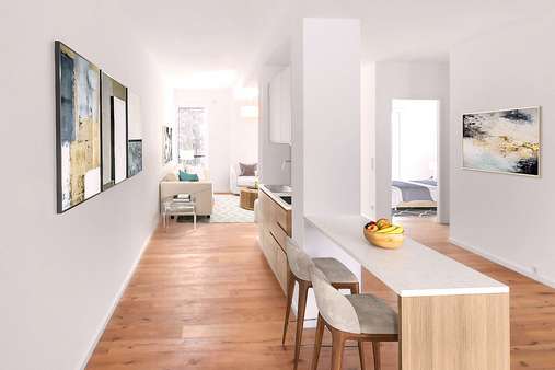 Wohnbeispiel Küchenbereich - Etagenwohnung in 55118 Mainz mit 96m² kaufen